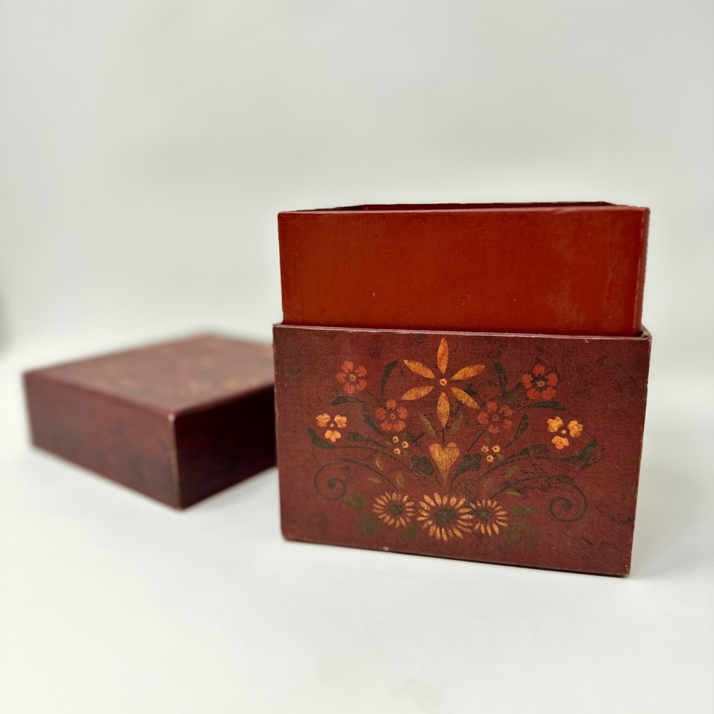 Bob's Boxes Primitive Organic Colors folk 5” heavy duty storage memory box & lid